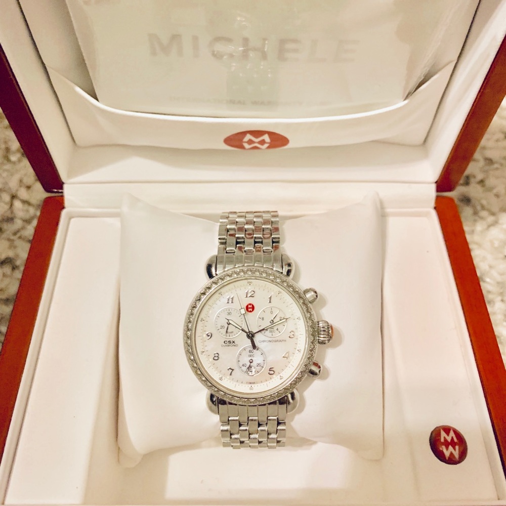 Michele CSX 36 Diamond Chronograph + 2 BONUS BANDS